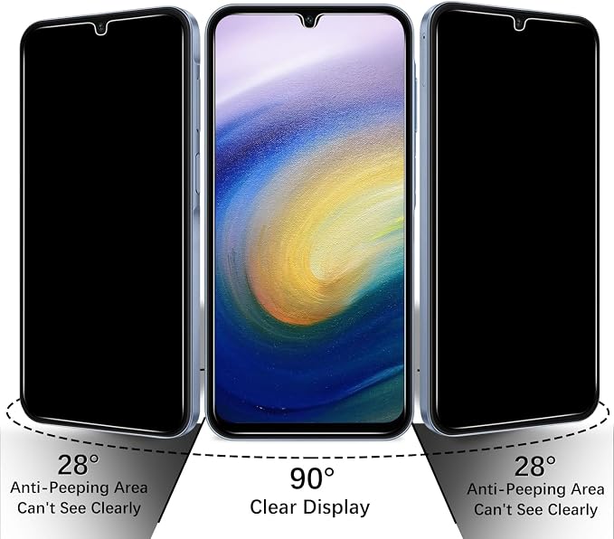 2+2 Pack Privacy Screen Protector for Samsung Galaxy A17 5G | Anti Spy Tempered Glass, with Camera Lens Protector, Anti Scratch, Bubble Free - Image 3