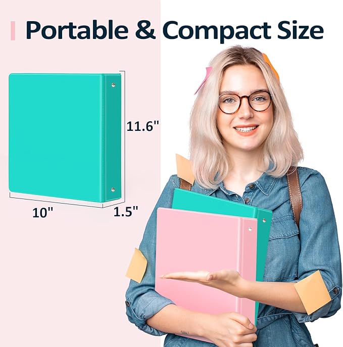 BinderX 3 Ring Binder 1 Inch, 1" Clear View Binder, Navy Blue, Letter/ A4 | Extra Durable, PVC-Free, Customizable, Interior Pockets, 175-Sheet Capacity, Eco-Friendly, Reinforced Hinge, School, Office - Image 6