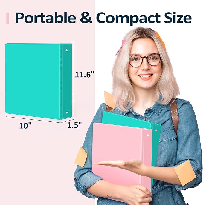BinderX 3 Ring Binder 1 Inch, 1" Clear View Binder, Olive Green, Letter/ A4 | Extra Durable, PVC-Free, Customizable, Interior Pockets, 175-Sheet Capacity, Eco-Friendly, Reinforced Hinge, School, Office - Image 6