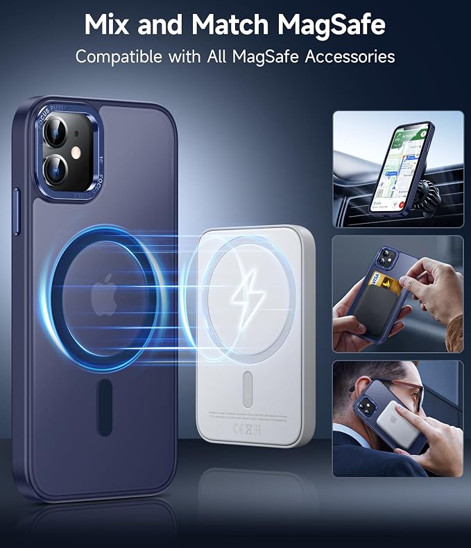 LeYi for iPhone-11 Phone Case Blue Compatible with MagSafe Magnetic[ Screen Protector X2 + Camera Cover X2] Funda para ipone 11case Military Grade Protective Cover Cases for i Phone 11 iphone11,Blue - Image 4