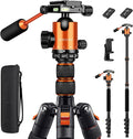 83" Camera Tripod, Aluminum Tripod Monopod for DSLR Phone | Heavy Duty Travel Tripod for Spotting Scope Binoculars Telescope Camcorder, 360° Ball Head, Max Load 35Lb by Victiv