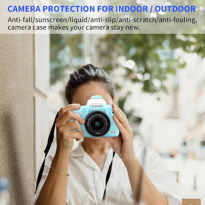 Easy Hood Camera Case for Canon EOS M50/M50 Mark II Digital Camera, Anti-Scratch Soft Silicone Case Cover Housing Protective Cover Protector Camera Body Skin Case (Blue) - Image 5