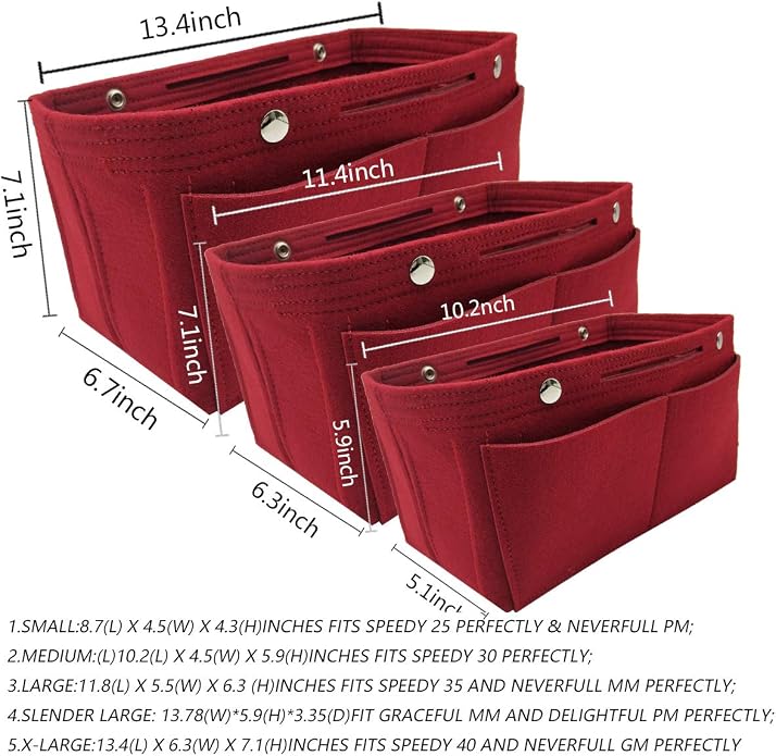LEXSION Purse Organizer Insert Multi Pocket Bag Organizer Shaper | zipper bag, tote shaper, multi pocket bag, handbag shaper, various sizes - Image 5