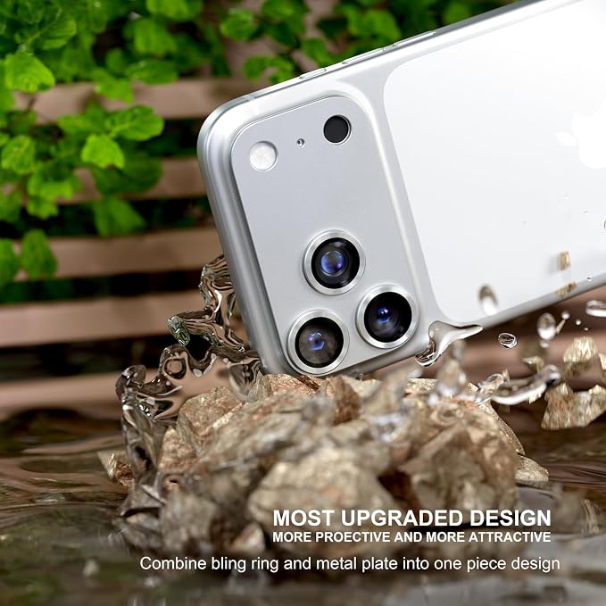 for iPhone 17 Pro Camera Lens Protector, Silver | [Military Grade Shatterproof] [Strong Adsorption] [Case Friendly] Matte Metal Tempered Glass Camera Screen Cover Accessories - Image 2