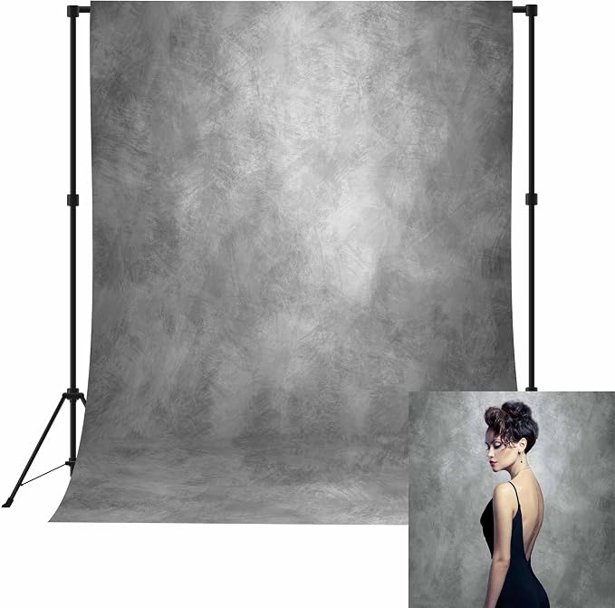 6x8ft Light Grey Professional Portrait Backdrop Abstract Textured Photography Backdrops for Picture and Headshot Vintage Gray Photo Backdrop Parties Video Studio Backdrops by Naykaly