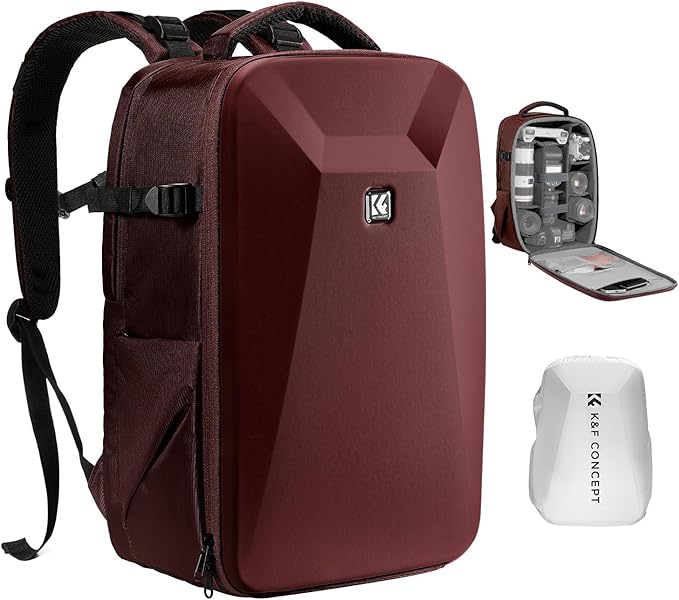 K&F CONCEPT Camera Backpack,Hardshell Photography DSLR Camera Bag | 15-15.6 Inch Laptop Compartment, Waterproof, Hard Shell Camera Case, Compatible with Canon/Nikon/Sony/DJI Mavic Drone, B07 by KFCONCEPT