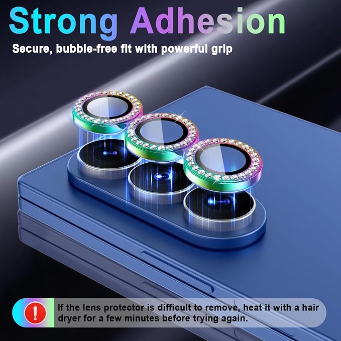 Meshine for Samsung Galaxy Z Fold 8 Ultra Camera Lens Protector,Scratch Proof,Strong Adsorption,9H Hardness with Metal Ring Camera Cover,Case Friendly,Accessories Lens Protector,Shiny Colorful - Image 4