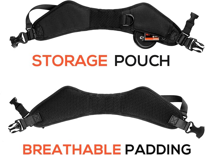 waka Camera Neck Strap with Quick Release, Safety Tether and Underarm Strap | Adjustable Camera Shoulder Sling Strap for Nikon Canon Sony Fuji DSLR Camera, Black - Image 3