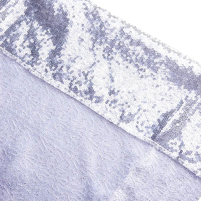 SquarePie 10x10ft Silver Sequin Backdrop, High Density Non-Transparent Glitter Curtain for Photography, Birthday, Wedding Party Decorations, Thick Solid Background with 4" Rod Pocket, 1 Panel - Image 6
