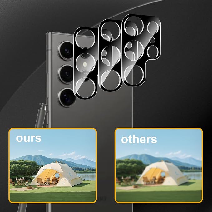 3 Pack Camera Lens Protector for Samsung Galaxy S24 Ultra | Tempered Glass,Anti-Fingerprint,9H Hardness,Scratch Resistant,Easy to Install,Bubble Free,HD Clarity - Image 6