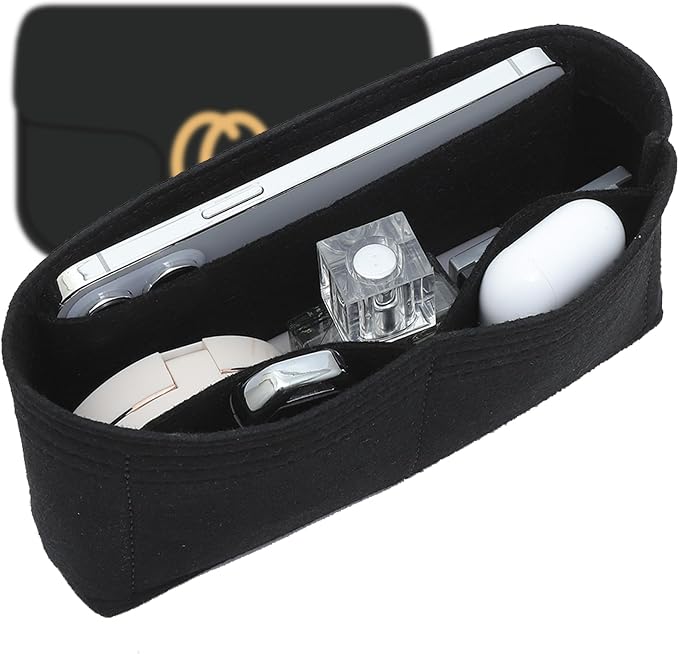 Medium Purse Organizer Insert for GG Marmont Medium Matelasse Shoulder Bags and More, Felt Handbag Organizer Tote Liner Pouch for Women Inner Bladder Bag Storage Bag(M, Black) by OAIKOR