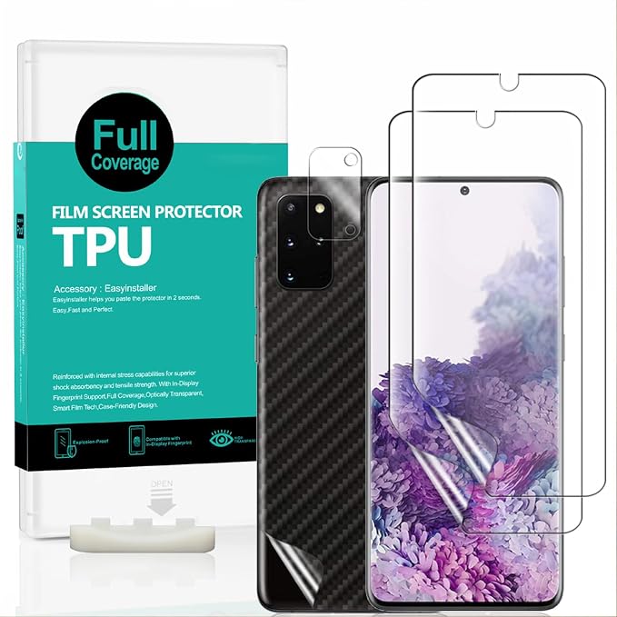 Ibywind For Samsung Galaxy S20+ (2 Pcs) Screen Protector,Flexible TPU Film,With 1Pc Camera Lens Protector,1Pc Back Film,Bubble Free[Easy to install] by Ibywind