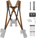 PGYTECH Dual Camera Harness for 3 Camera DSLR/SLR/Binocular for Women | Camera Strap Master, Vintage Leather Double Shoulder Harness, AutoFit, Quick Release for Wildlife/Wedding/Events/Daily, Brown by PGYTECH-US