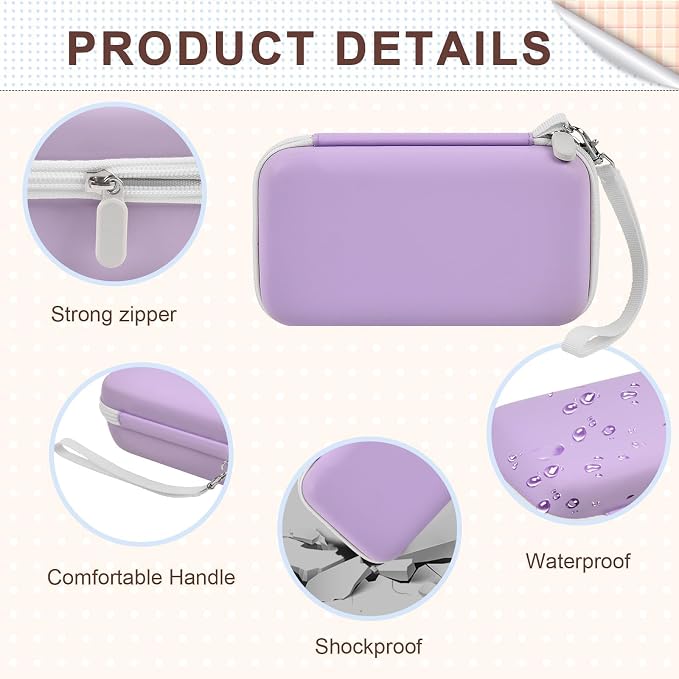 Kids Instant Print Camera Case for DYLANTO for ESOXOFFORE Cameras | Portable Digital Camera Case Organizer for ETIKEZ for YTETCN for DUDUDRAGON with Pocket for Accessories (Box Only)-Purple - Image 7
