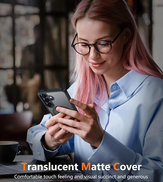 FNTCASE for Samsung Galaxy S25 Case: for Galaxy S24 Cases Magnetic Military Grade Drop Protection Translucent Cell Phone Cover - Slim Durable Shockproof Protective Bumper Cases- 6.2 inches (Black) | Magnetic Phone Cases, 14FT Military Grade Drop Protec... - Image 6