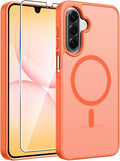 FNTCASE for Galaxy A17/A16 5G Phone Case, Fit for Magsafe, Screen Protector | Translucent Matte, 14FT Military Grade Drop Protection, Slim Shockproof Protective, for Samsung A 17 A 16 Cover, Orange by FNTCASE