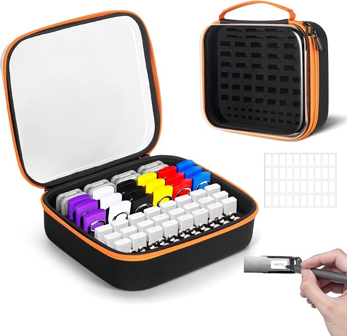 USB Flash Drive Case USB Storage with Labels, 72 Slots Thumb Drive Cases, Memory Card Case for USB Flash Drives, USB Holder Flash Drive Organizer Fits for Samsung/Sandisk/SamData/Lexar Jump Drive by Bjabtan