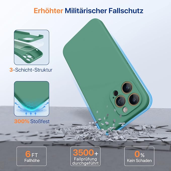 Miracase Silicone for iPhone 14 Pro Case, Acacia Green | Soft Anti-Scratch Microfiber Lining, Premium Silicone Cover Shockproof Drop Protection Phone Case for 14 Pro - Image 6