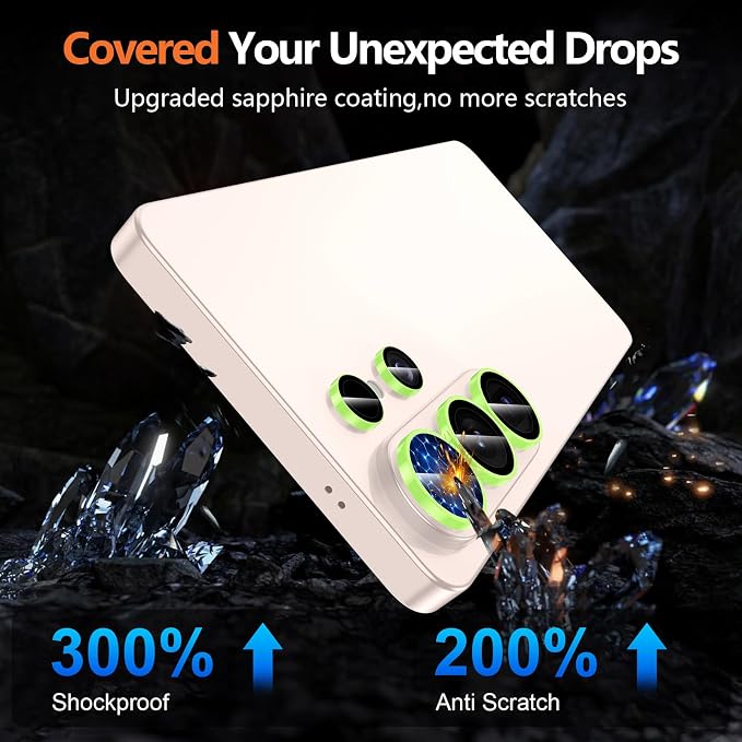 for Samsung Galaxy S26 Ultra Camera Lens Protector, Individual Metal Ring Tempered Glass Lens Cover, [Strong Adsorption] Scratch Resistant Ultra-Thin HD Clear Lens Cover, 1 Set-Yellow Shine - Image 7