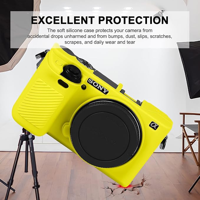 Easy Hood Case for Sony Alpha A6000 ILCE-6000 Digital Camera, Yellow | Soft Silicone,Anti-Scratch,Dustproof,Shockproof,Slim Fit,Enhanced Grip,Camera Skin Protector Accessories Protective Cover - Image 3