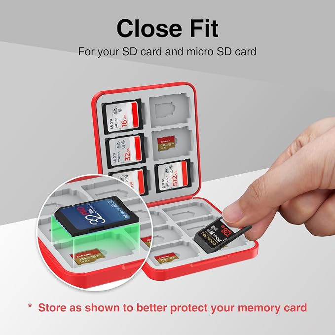 HEIYING Memory SD Card Holder with 24 Card Slots for Micro SD Cards | 12 SD + 12 Micro SD Slots, Magnetic Closure, Compact Portable Storage case with Soft Silicone Interior for Card Protection - Image 3