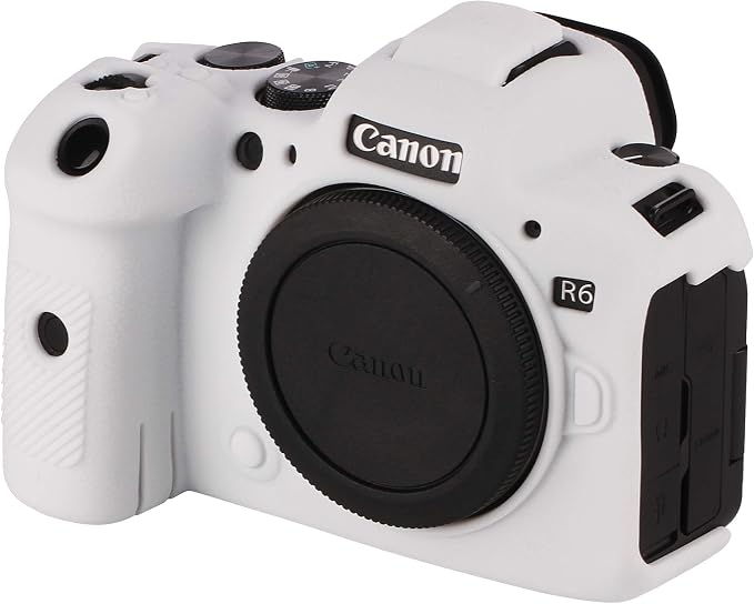 Camera Case for Canon R6 R6II - Silicone Protective DSLR Skin Cover, Detachable Cage, Shockproof, Dustproof (White) - Image 7