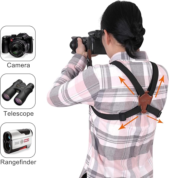 Vigorport Camera Strap, Cross Shoulder Straps, Quick Release Chest Harness | for Binoculars, Rangefinders, Harness Strap Compatible with Canon, Nikon, Sony and DSLR SLR Cameras - Image 2