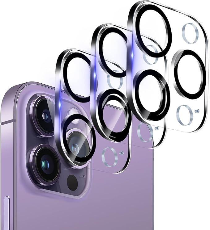 Dengduoduo 3 Pack Tempered Glass Camera Lens Protector for iPhone 14 Pro 6.1" & iPhone 14 Pro Max 6.7", Ultra HD, 9H Hardness, Anti-Scratch, Case Friendly, Easy to Install [No Affect on Night Shots] by Dengduoduo