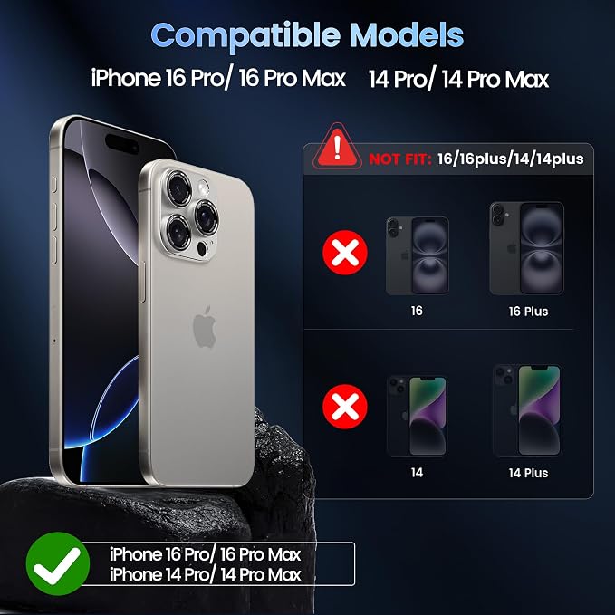 CACOE Metal Camera Lens Protector for iPhone 14/16 Pro/Pro Max Cover | Tempered Glass Cover, Anti-Scratch, Drop-Proof, Strong Adhesion, Camera Screen Cover Accessories, White - Image 7