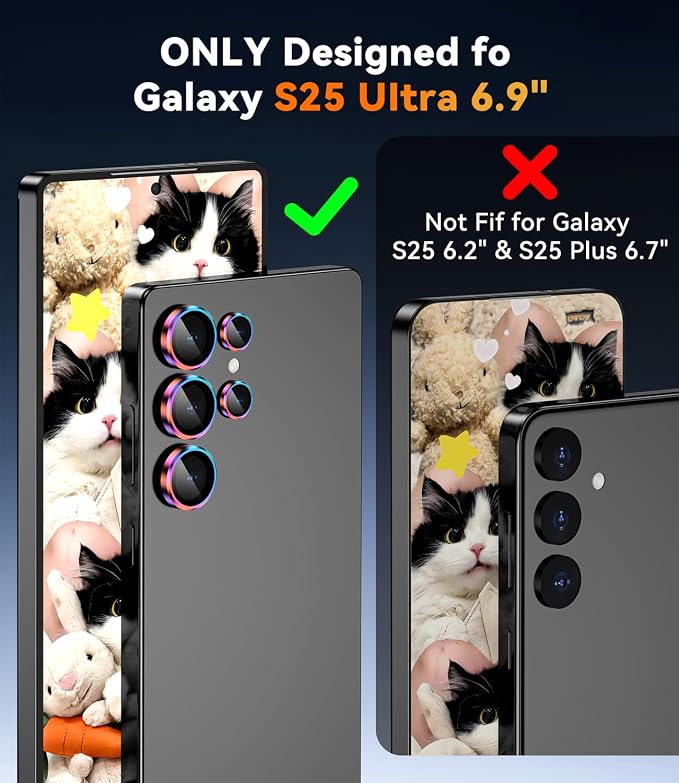 CloudValley for Samsung Galaxy S25 Ultra Camera Lens Protector | 9H Tempered Glass + Aluminum Alloy Individual Lens Protective, [1 Second Installaion] Ultra-HD Glass Cover,Titanium Colorful - Image 5