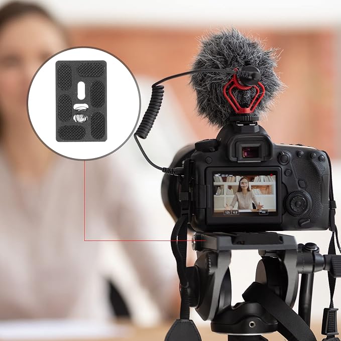 Frienda Quick Release Plate Tripod 1/4-20 DSLR,Pu60,Black | Tripod Mount Plate, Camera Tripod Mount for DSLR Camera Tripod Ball Head , Metal, 1.9 x 1.5 x 0.4 Inch - Image 7