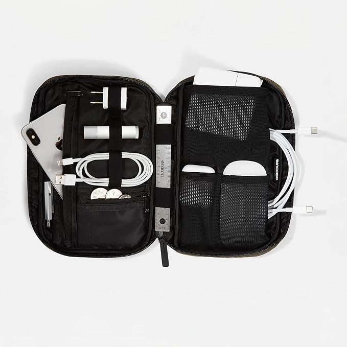 Incase Nylon Accessory and Electronics Organizer Bag - Small Travel Pouch for Cords, Gadgets, Accessories, Compact Tech Bag with Faux-Fur Padded Compartment - Image 3