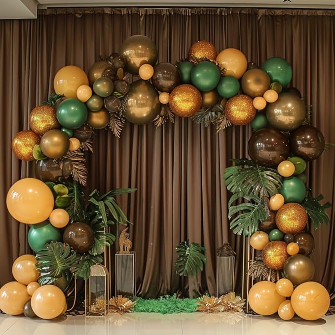 10ft x 10ft Wrinkle Free Brown Backdrop Curtains for Parties, Polyester Photo Backdrop Drapes 2 Panels 5x10ft for Wedding Birthday Party Photography Background Photoshoot - Image 4