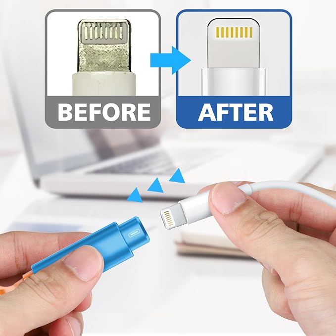 iPhone Cleaning Kit for Charging Port Cleaner AirPod Phone, Light Blue | Multi-Tool, iPhone Cleaner, Repair Lightning Cable USB C Speaker Charger iPad Connector, Compact Portable, with Storage Case - Image 5