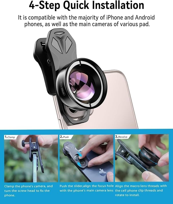 Evil eye 10X Macro Phone Lens Kit for Smartphone with Universal Clip, Professional Macro Photography Lens for iPhone, Samsung and Most of Android Smartphone - Image 7