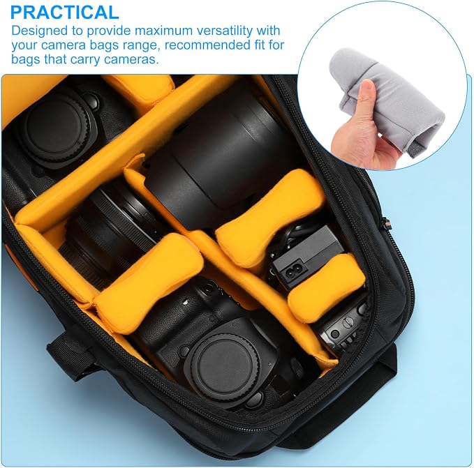 PATIKIL Camera Bag Divider, 2Pcs 6.5"x6.3"x0.55" Shockproof Camera Bag Inserts Separator Pad Protective Lens for Nikon Camera DSLR Protect Bag Organizer Universal Divider Cushion, Gray - Image 5