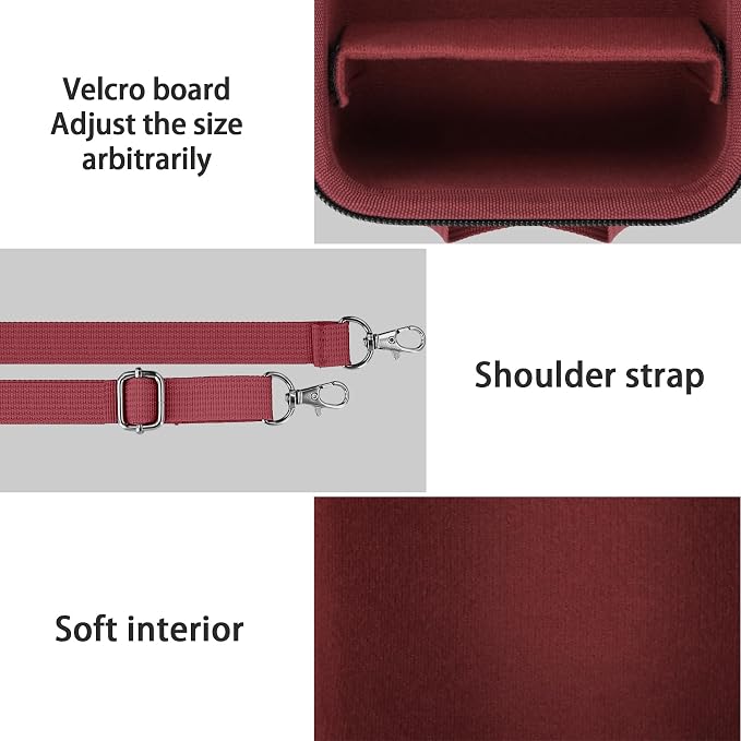Case for KODAK PIXPRO AZ653/AZ401/AZ405/AZ425/AZ528 Digital Camera | Protective Storage Box, Portable Carrying Box, Smooth Zipper, Travel-ready, Shoulder Strap Covenient to Carry, Red Case - Image 4