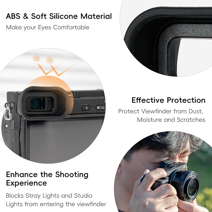 Extended Replace Sony FDA-EP10 Camera Eyecup Viewfinder for A6300 A6100 | Soft Silicon,Camera Eye Cup Eyepiece Eyeshade Protector,for Sony A6000 A6100 A6300 - Image 3