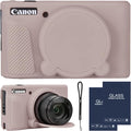 Camera Case for Canon PowerShot SX740/ SX730 Digital Camera, SX740 HS Case | Soft Silicone Protective Case Removable Lens Cover, Comes with 2 Screen Protectors and 1 Wrist Strap.(Tiffany Pink) by SZHSYJY