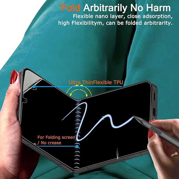 Ferilinso 2 Pack Privacy Screen Protector for Samsung Galaxy Z Flip 8 | 9H+ Tempered Glass Back&Camera Lens Protectors, Military-Grade Shatterproof, Case Friendly, Easy Installation Bubble Free - Image 4