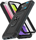 Gritup for Galaxy A03S Phone Case Military-Grade Shockproof with Kickstand | with 2 PCS Screen Protector, Slide Camera Cover, Heavy Duty Outdoor Protection Funda para Galaxy A03s Cover-Black by Gritup