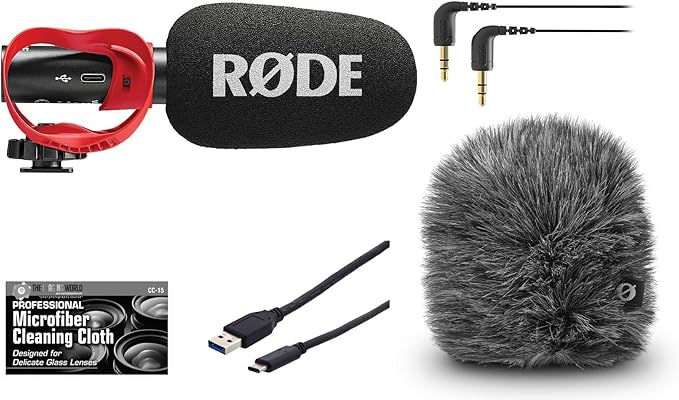 Rode VideoMic GO II-H On-Camera Shotgun Microphone and Deluxe Windshield Wind Cover Kit by The+Imaging+World