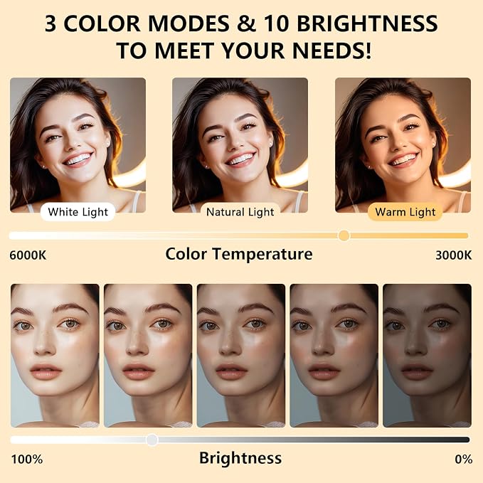 12" Selfie Ring Light with 59" Tripod Stand and Phone Holder | Dimmable LED Circle Lights Phone Ring Light Tripod for Photography, Video Recording, Live Stream, Makeup - Image 6