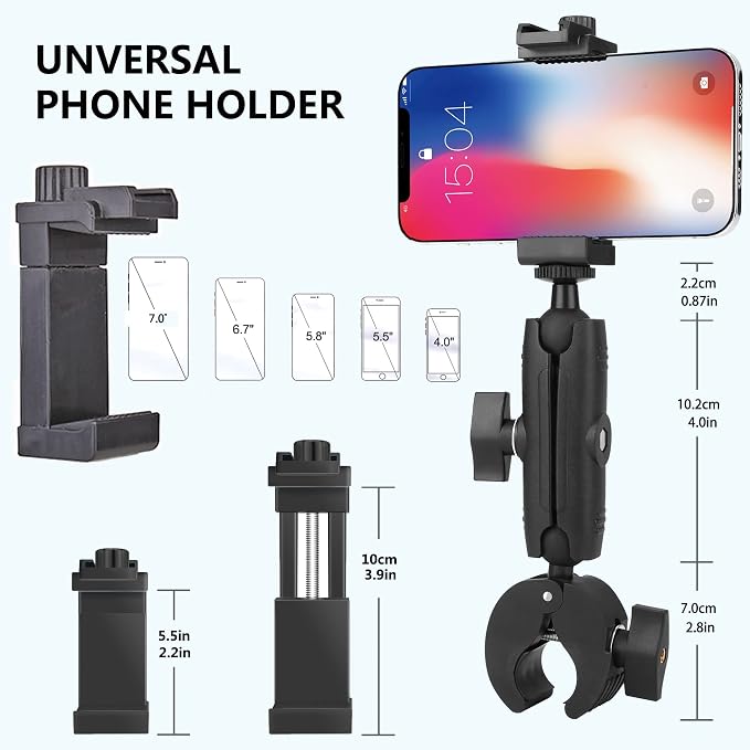 Music Boom Microphone Mic Stand Phone Holder Mount with Long Arm and Super Clamp 360° Rotation for Phone 14 13 12 11 MAX Pro Samsung Galaxy S22 S21 Google Pixel, 3.5 to 7" Smartphone - Image 6