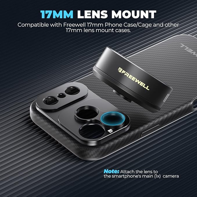 Freewell Neutral Streak 1.33x Anamorphic Lens with 17mm Mount Phone Case | Cinematic Wide-Screen Lens with Natural Light Streak Effect, Perfect for Night Cityscapes, Filmmaking - Image 7