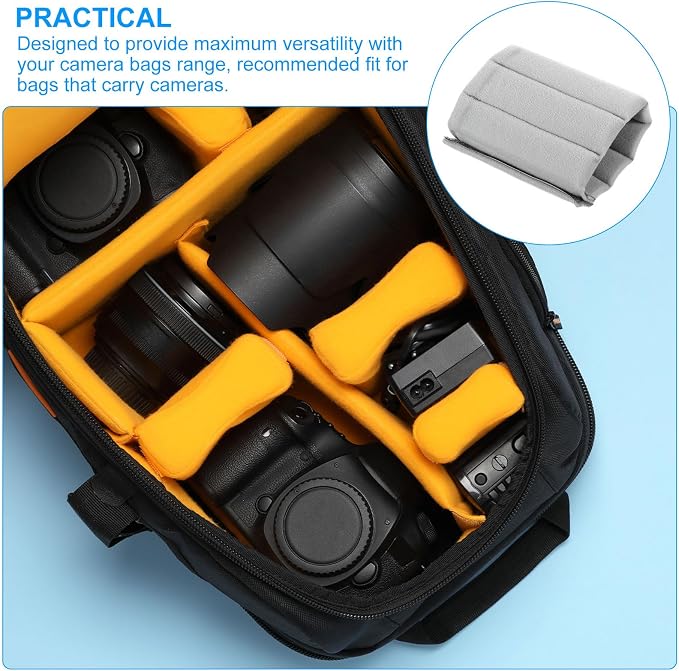 PATIKIL 4Pcs 10"x5" Shockproof Camera Bag Inserts Separator Pad Gray | Protective Lens for Nikon Camera DSLR Protect Bag Organizer Universal Divider Cushion, Camera Bag Divider - Image 5