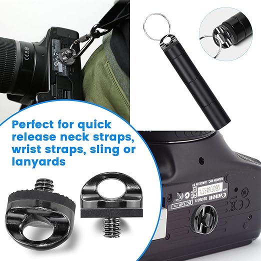 1/4" Camera Neck Strap Screw Holder, SDTC Tech 2 Pack 1/4-20 Thread Camera Screws with Rubber Washer for Quick Install/Release Wrist Strap Sling | 2 Pack 1/4-20 Thread Camera Screws with Rubber Washer for Quick Install/Release Wrist Strap Sling - Image 7