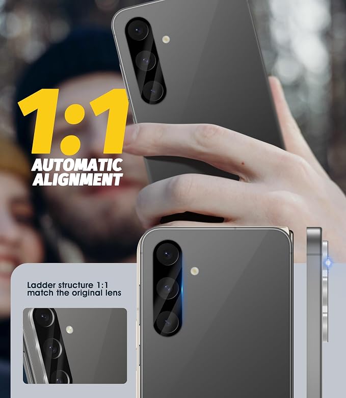 Orzero (3 Pack) Camera Lens Protector Compatible for Samsung Galaxy S24 FE/S24 Plus, Protector de Cámera Tempered Glass 9H Anti-Scratch Case Friendly Does Not Affect Night Shots and Flash - Image 4