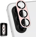 for Samsung Galaxy A17 Camera Lens Protector, Individual Metal Ring Tempered Glass Lens Cover, [Strong Adsorption] Scratch Resistant Ultra-Thin HD Clear Lens Cover, 1 Set-Pink by Btscase