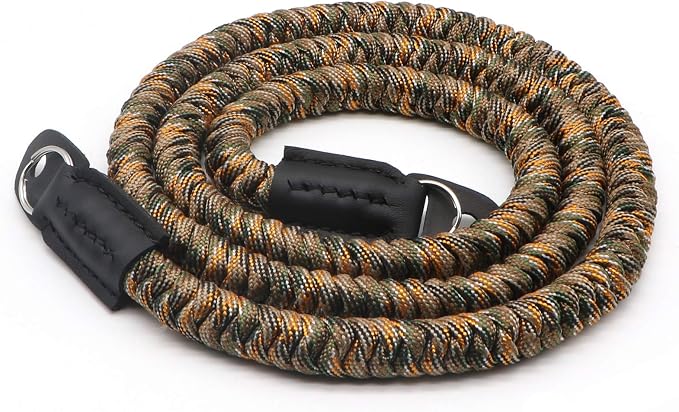 Paracord Woven Camera Neck Shoulder Strap Belt Hand Compatible with Canon Nikon Sony Olympus Pentax Fujifilm Panasonic SLR DSLR Digital Mirrorless Cameras 42 inch Camouflage - Image 3
